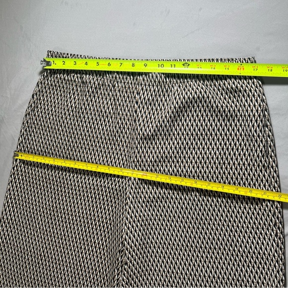 Chico's Brown Elastic Waist Wide Leg Pants pull over Geometric Print design 2Reg - Picture 11 of 13